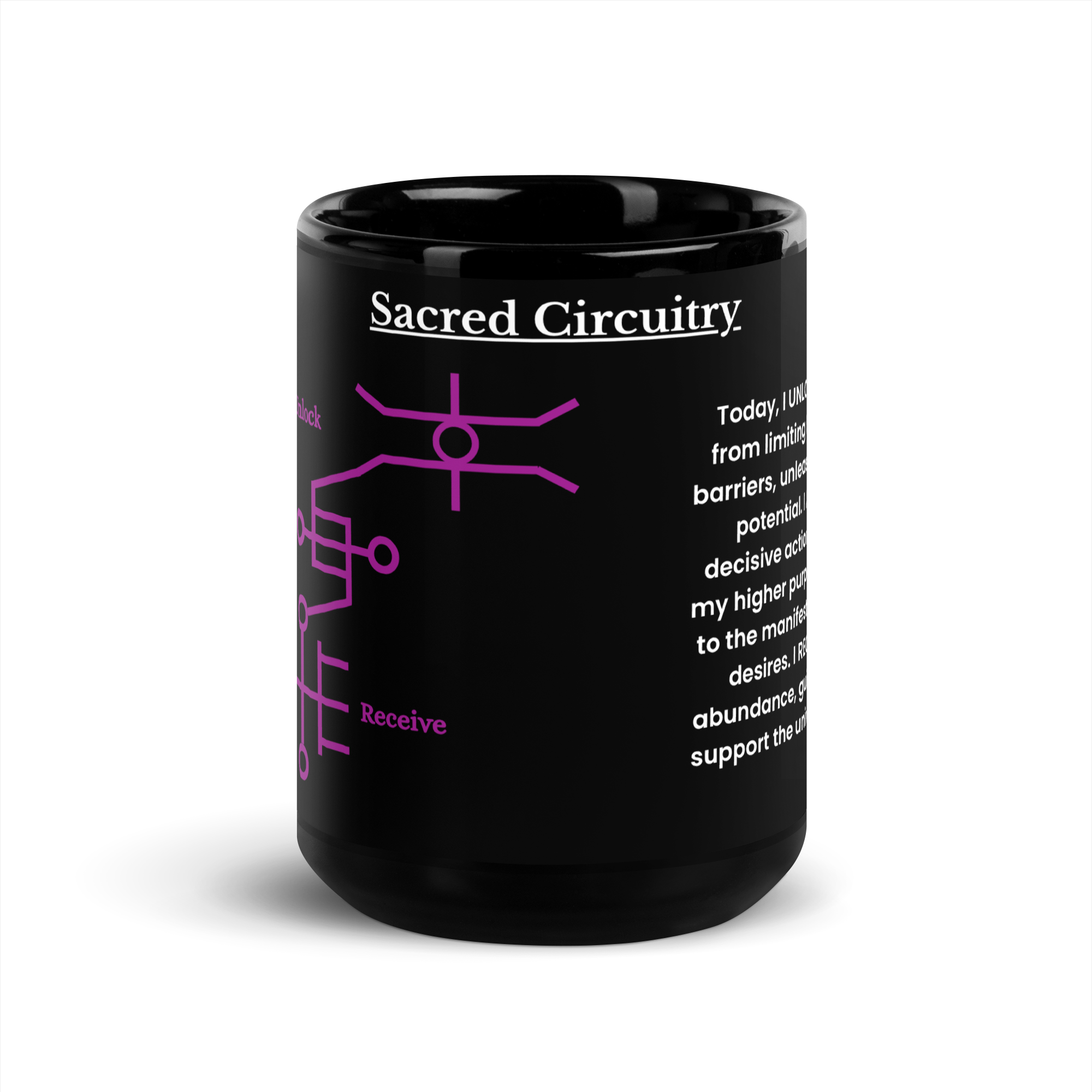 The Sacred Circuitry Black Mug - Sip with Intention & Affirmation