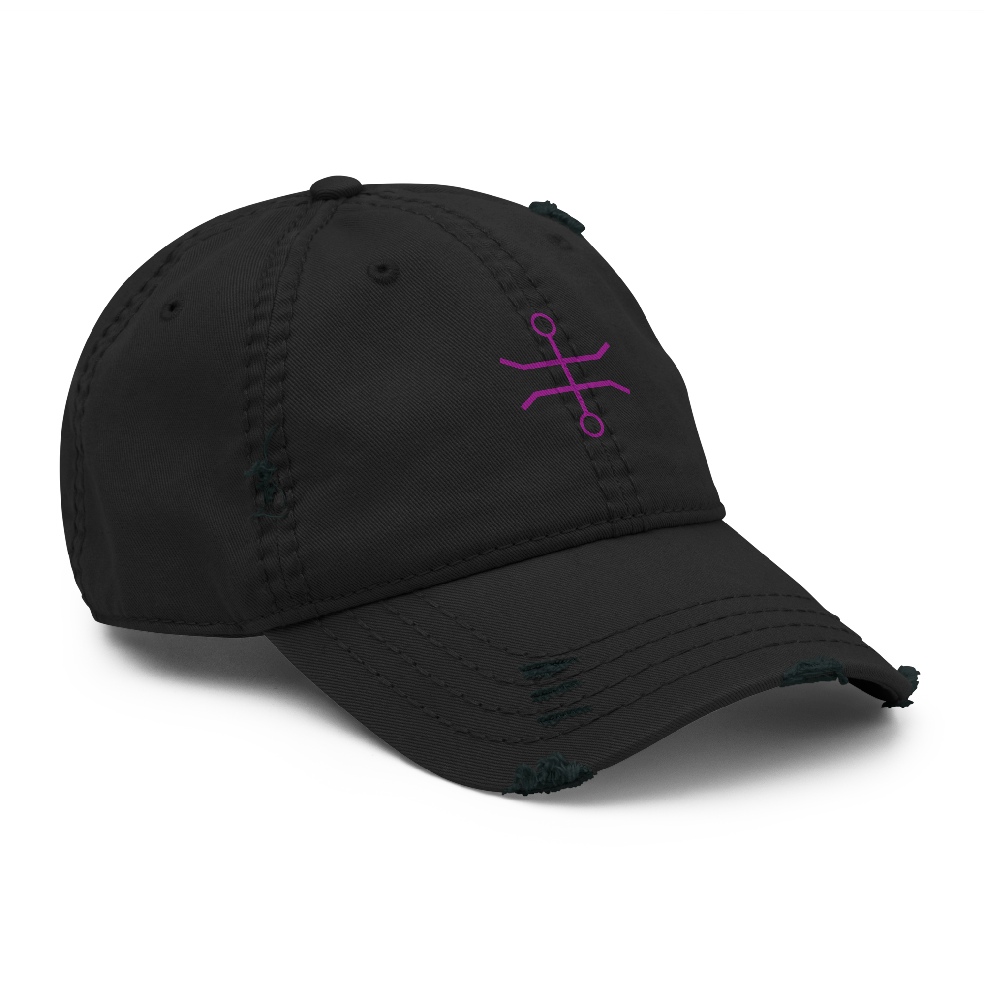 Distressed Hat With Sacred Circuitry Glyphs